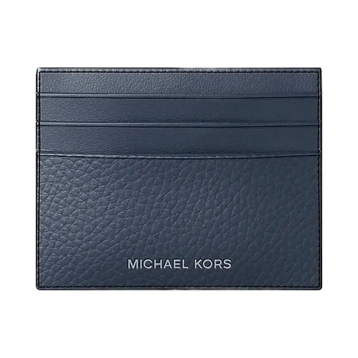Michael Kors Cooper Pebbled Leather Card Case Navy