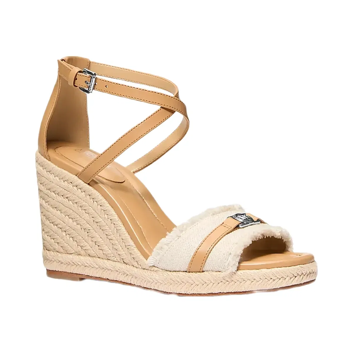 Michael Kors Mandy Linen Wedge Sandal Pale Hemp