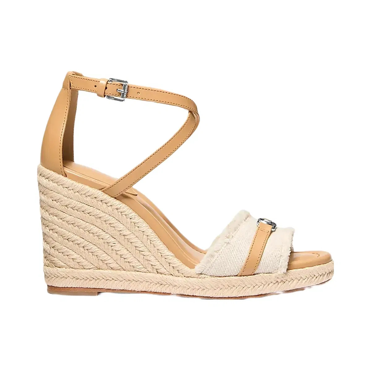 Michael Kors Mandy Linen Wedge Sandal Pale Hemp