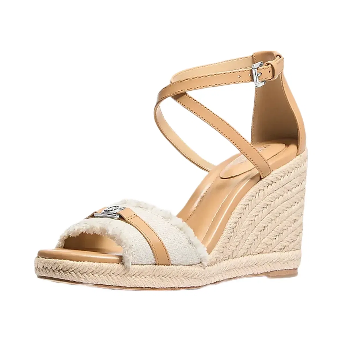 Michael Kors Mandy Linen Wedge Sandal Pale Hemp