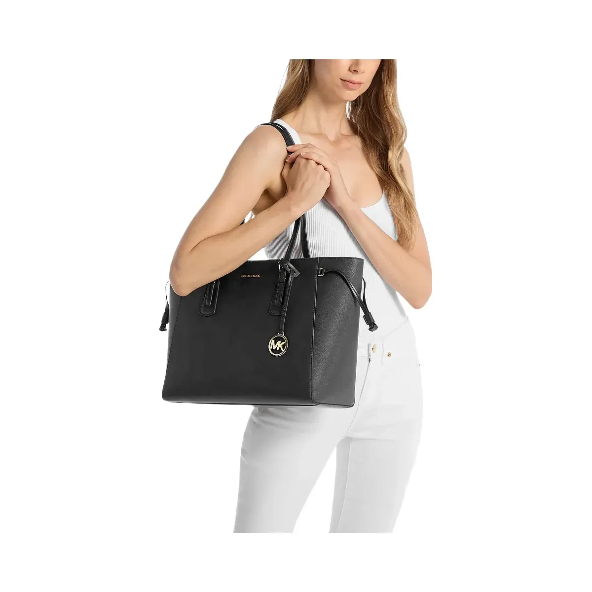 Michael Kors Voyager Large Saffiano Leather Tote Bag Black