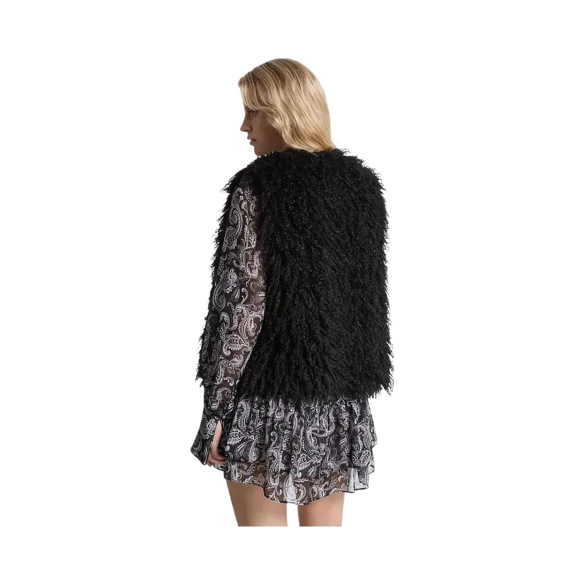 Michael Kors Faux Shearling Vest Black