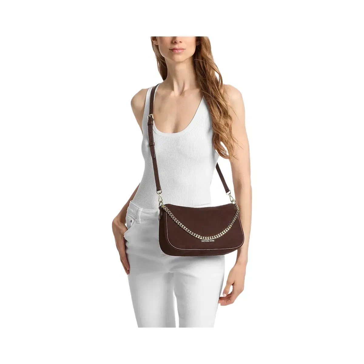 Michael Kors Carmela Medium Convertible Crossbody Bag Nutmeg
