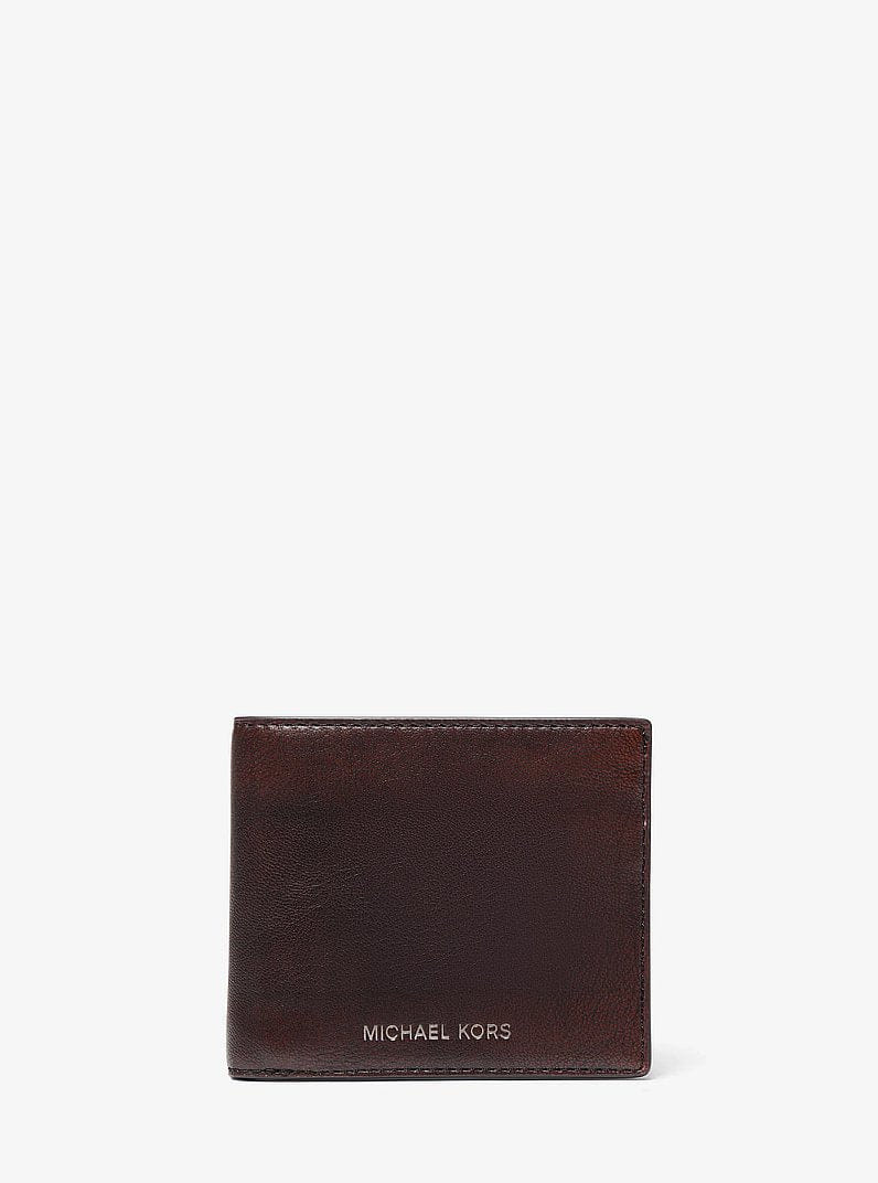 Michael Kors Cooper Burnished Billfold Wallet Chocolate