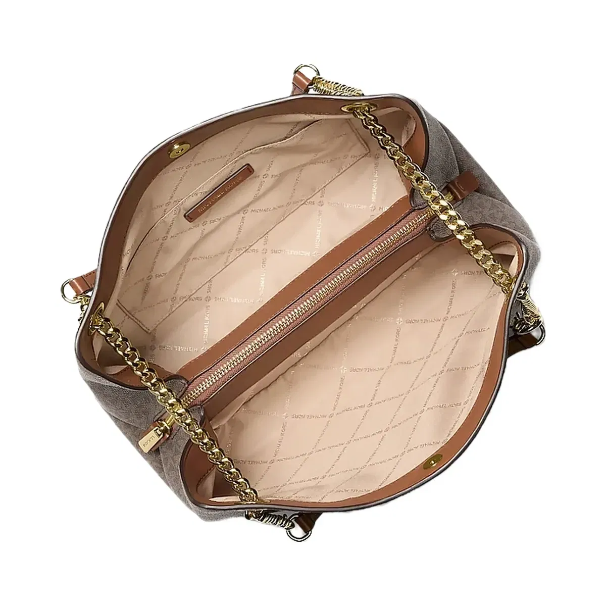 Michael Kors Christina Medium Signature Logo Messenger Bag Brown
