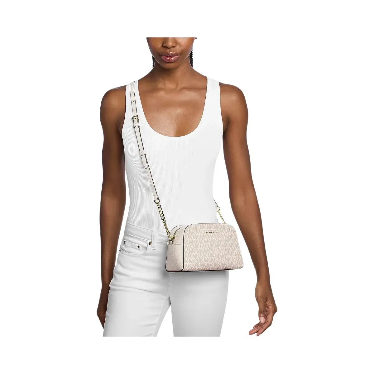 Michael Kors Ashton Extra-Small Signature Logo Camera Crossbody Bag Lt Crm Multi