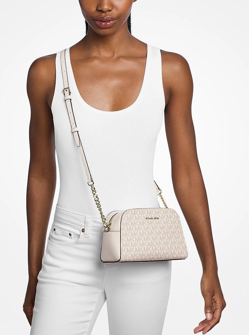 Michael Kors Ashton Extra-Small Signature Logo Camera Crossbody Bag Lt Crm Multi