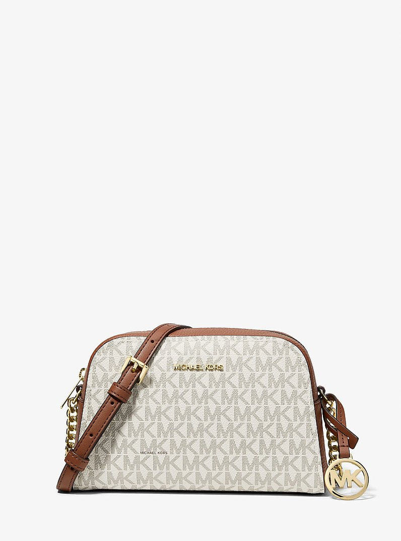 Michael Kors Ashton Extra-Small Signature Logo Camera Crossbody Bag Vanilla