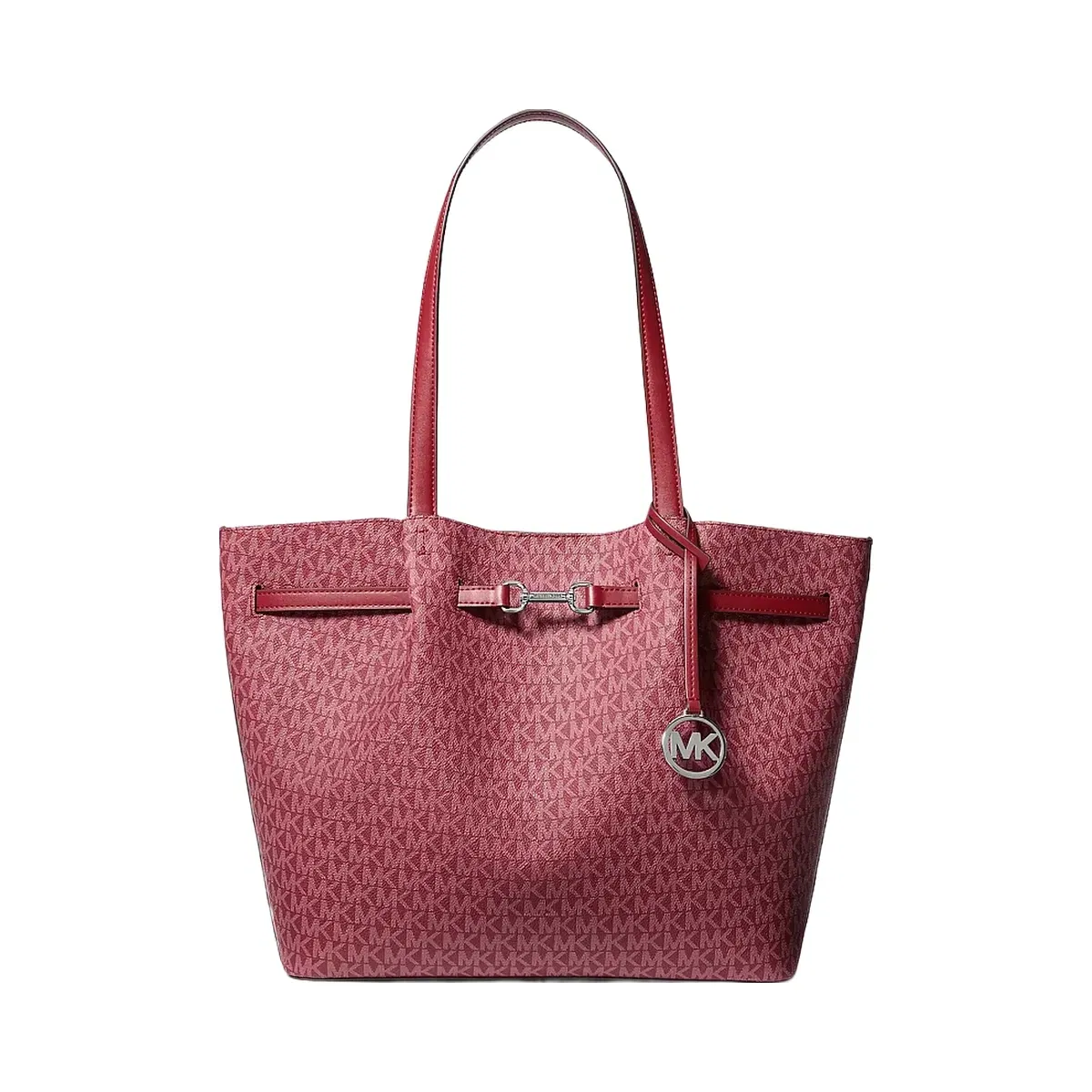 Michael Kors Carson Large Signature Logo Tote Bag Maroon