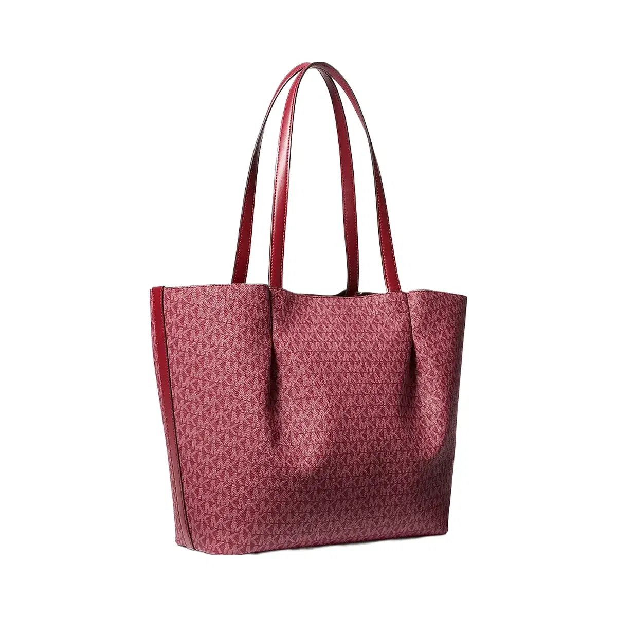 Michael Kors Carson Large Signature Logo Tote Bag Maroon