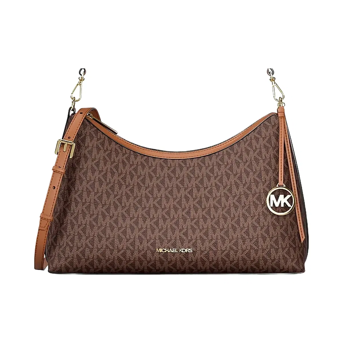Michael Kors Sammy Medium Signature Logo Convertible Shoulder Bag Brown