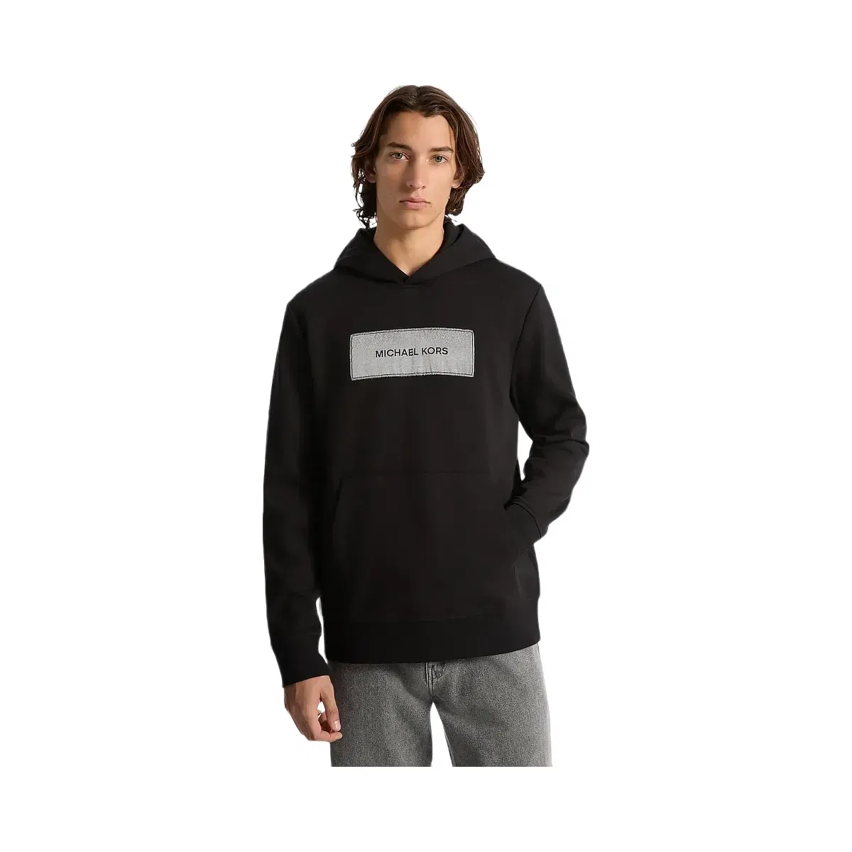 Michael Kors Logo Cotton Blend Hoodie Black