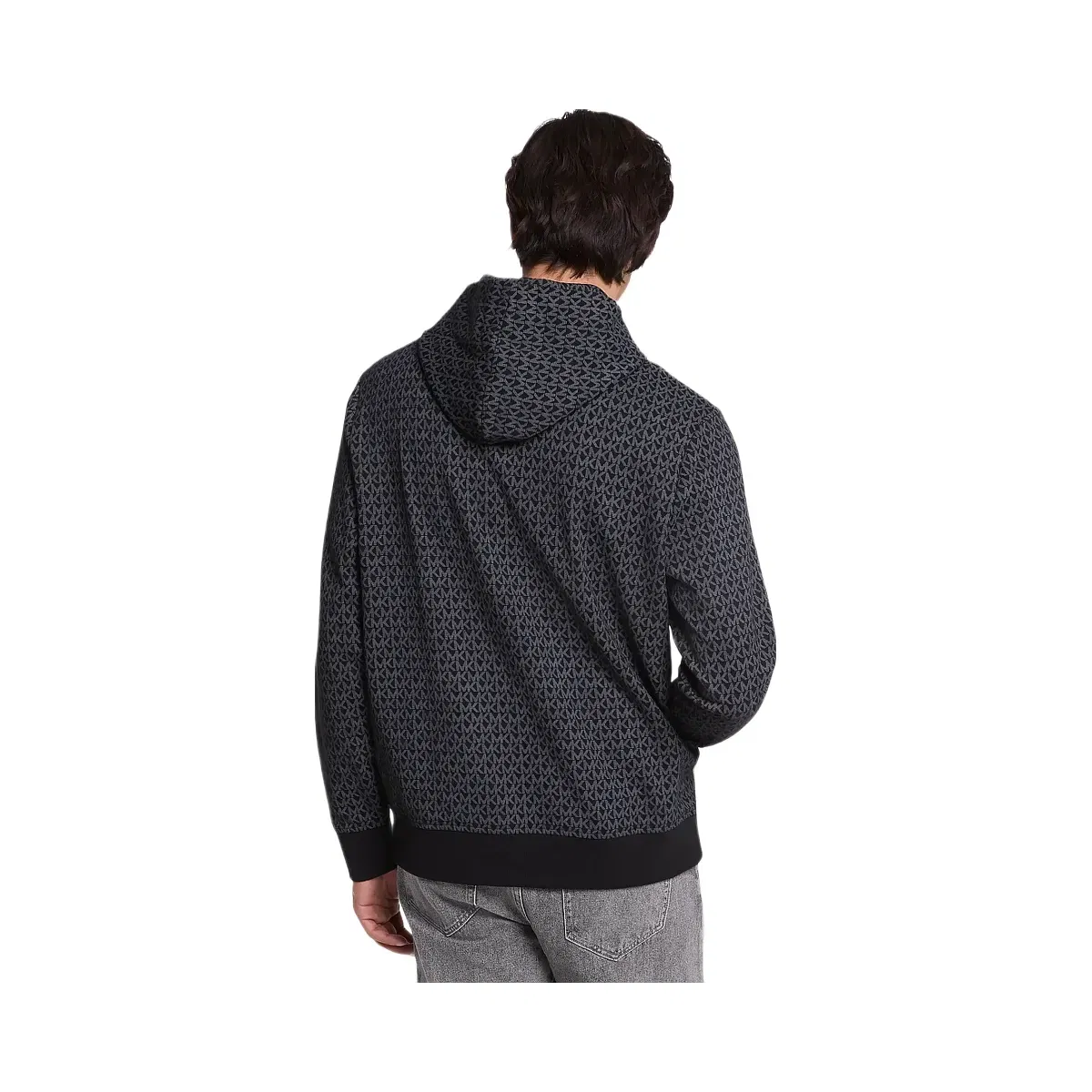 Michael Kors Signature Logo Cotton Blend Hoodie Black