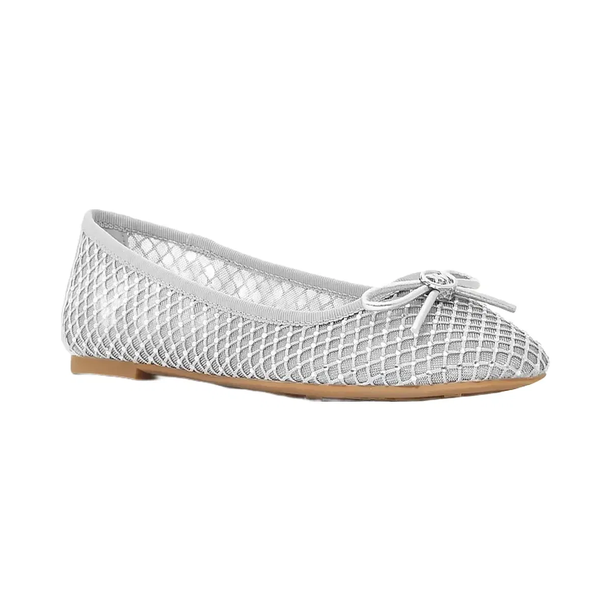 Michael Kors Savannah Embellished Mesh Ballet Flat Silver