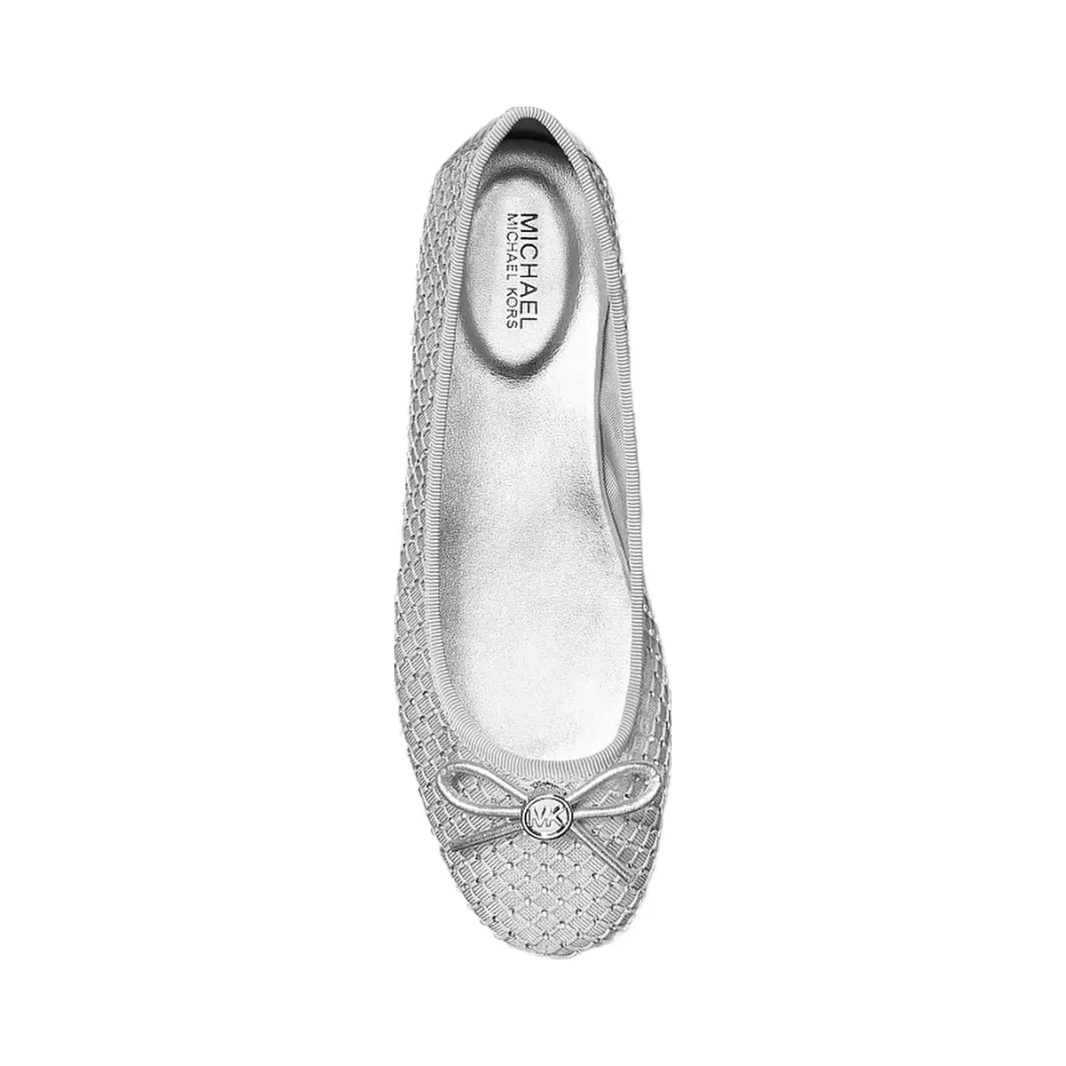 Michael Kors Savannah Embellished Mesh Ballet Flat Silver