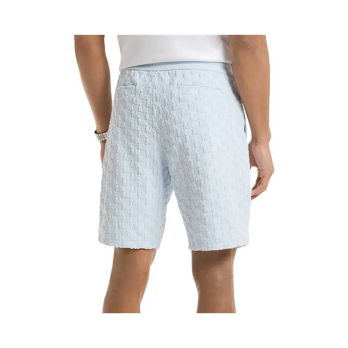 Michael Kors Logo Jacquard Terry Shorts Pastel Blue