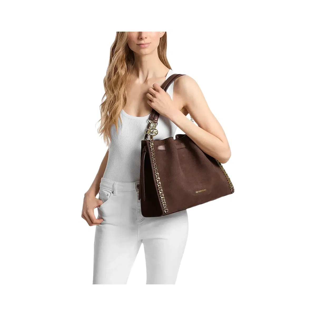 Michael Kors Mina Large Chain Shoulder Bag Nutmeg