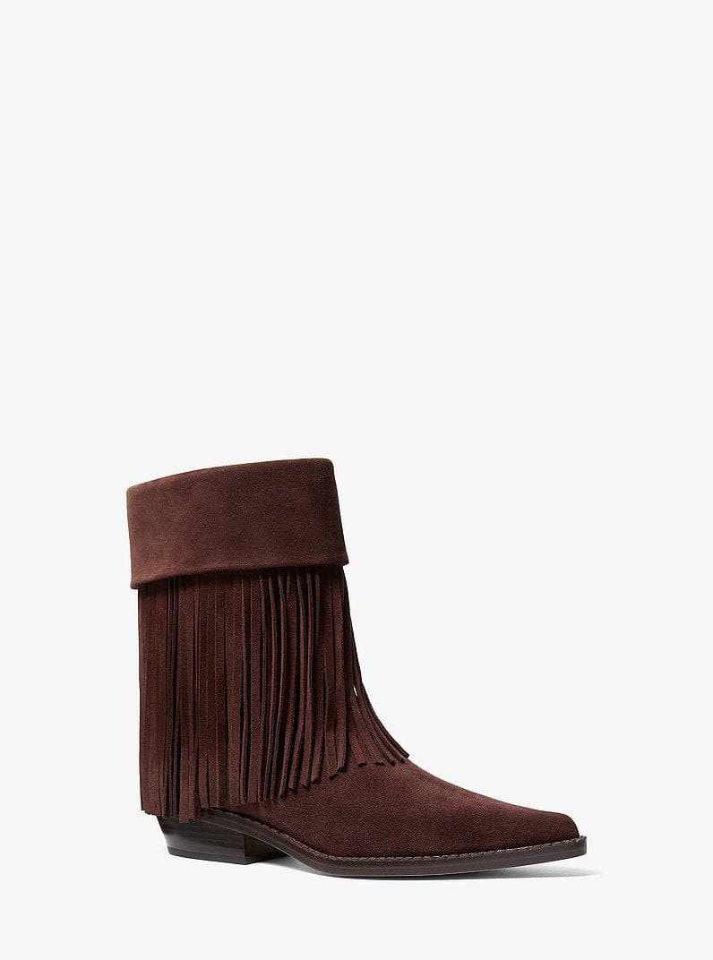 Michael Kors Nash Fringed Suede Boot Nutmeg