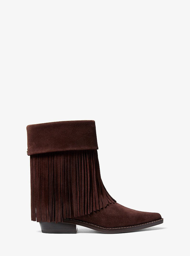 Michael Kors Nash Fringed Suede Boot Nutmeg