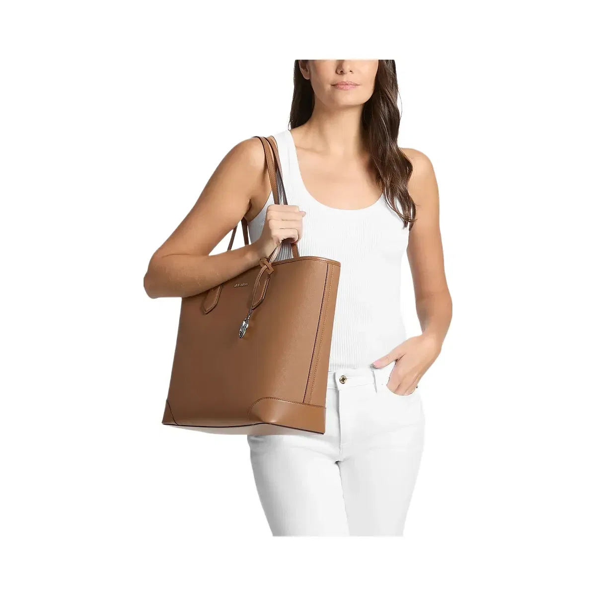 Michael Kors Eva Large Saffiano Leather Tote Bag Luggage