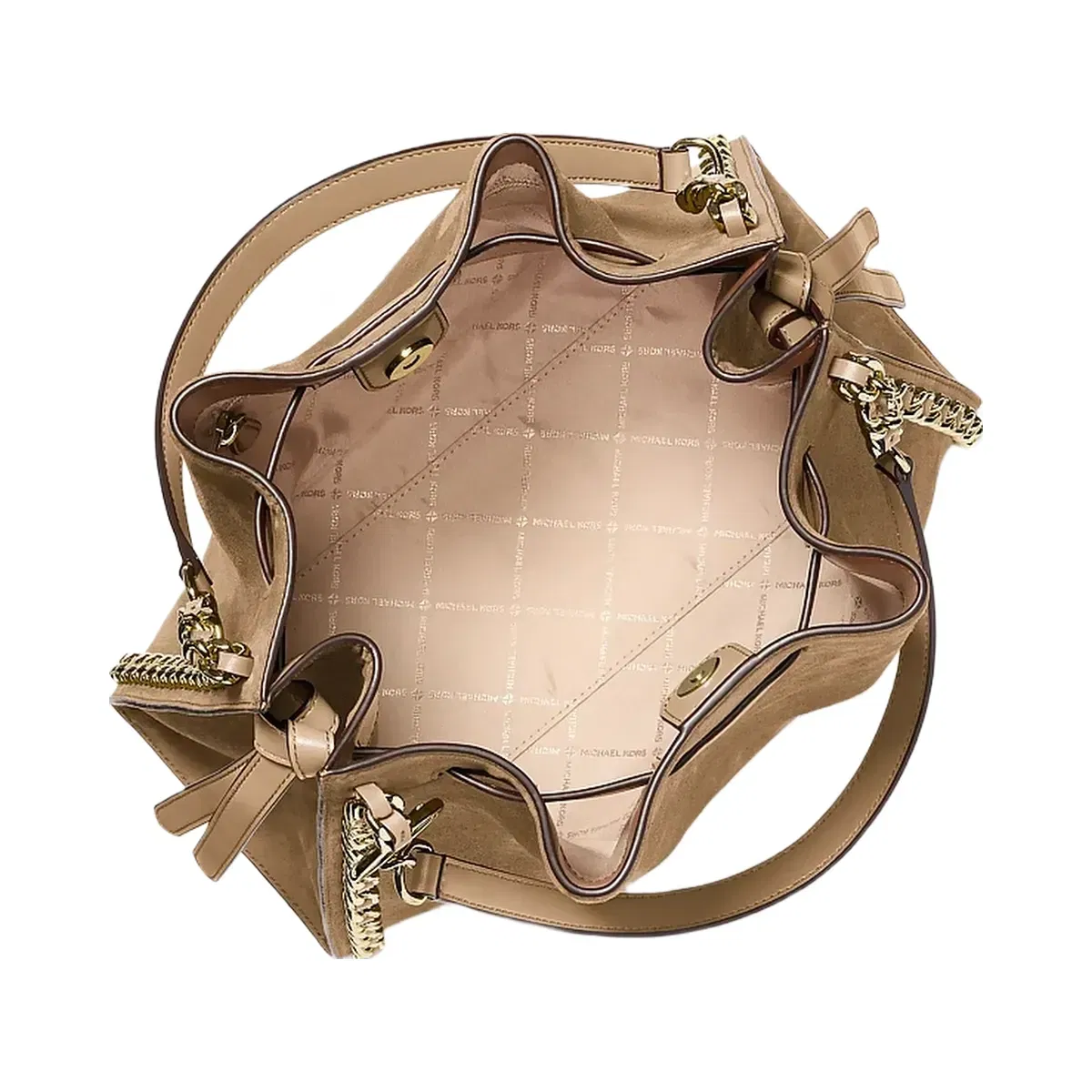 Michael Kors Mina Large Chain Shoulder Bag Camel