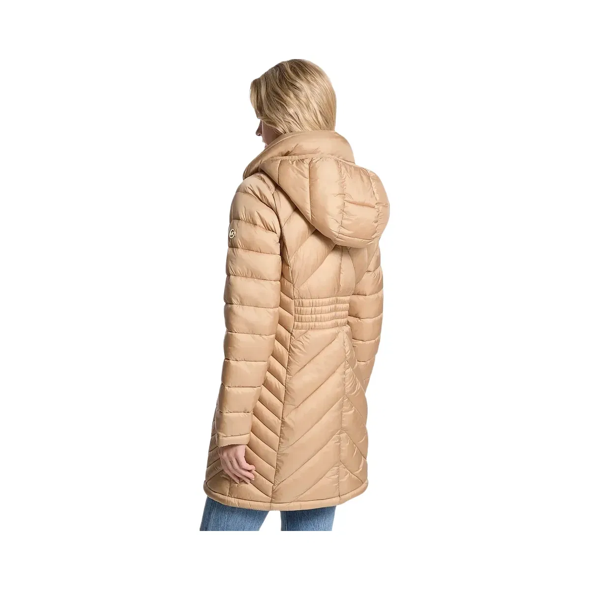 Michael Kors Packable Quilted Nylon Puffer Coat Khaki