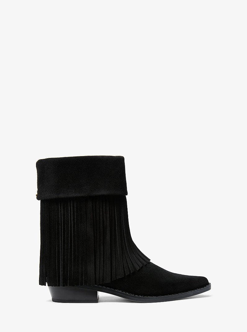 Michael Kors Nash Fringed Suede Boot Black