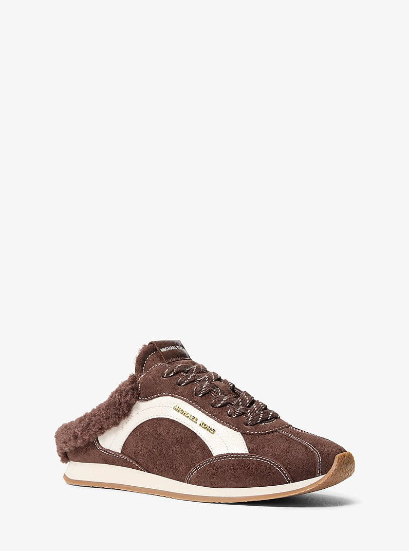 Michael Kors Avi Faux Shearling Trim Slip-On Sneaker Nutmeg