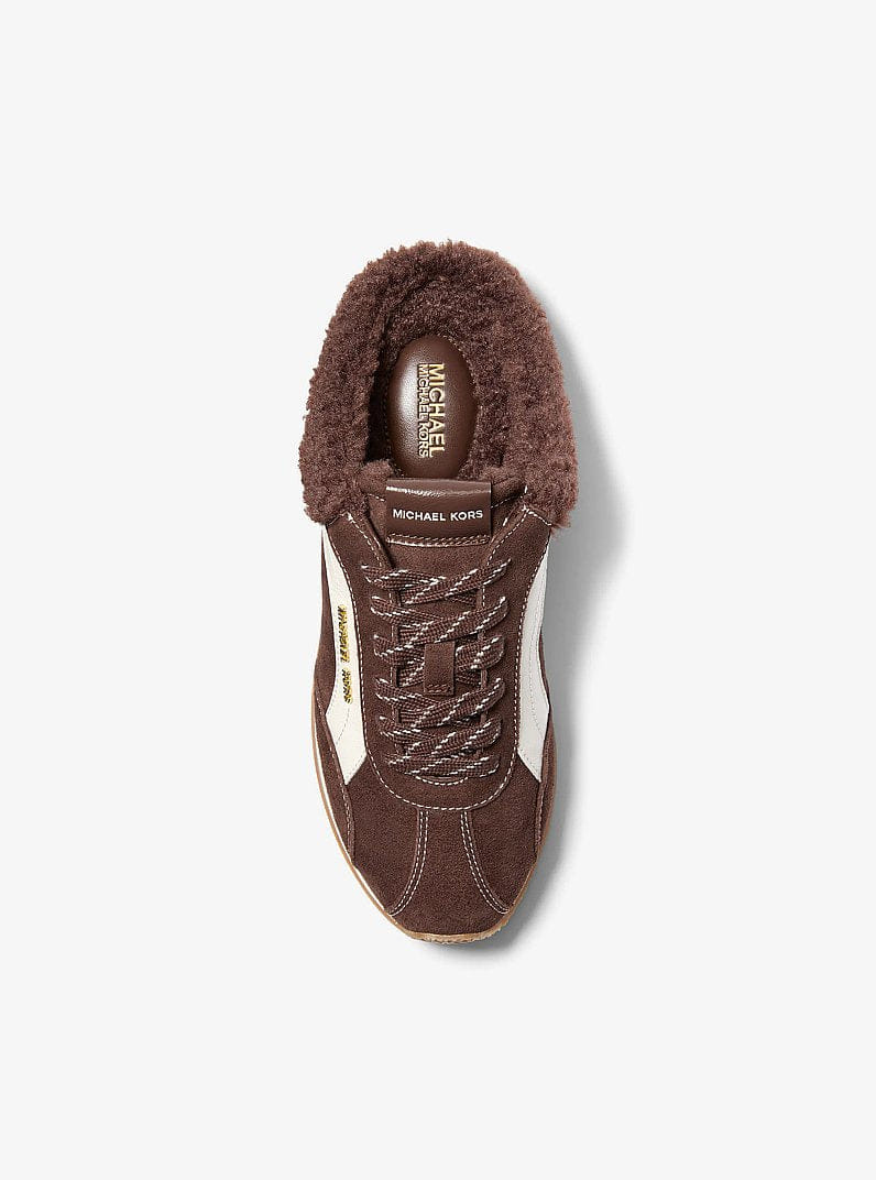 Michael Kors Avi Faux Shearling Trim Slip-On Sneaker Nutmeg