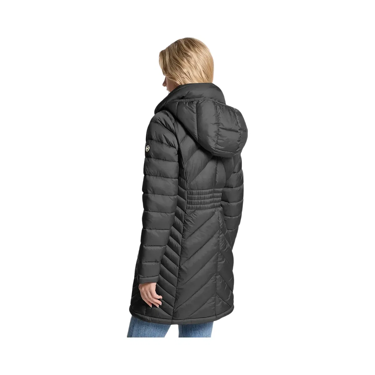 Michael Kors Packable Quilted Nylon Puffer Coat Black