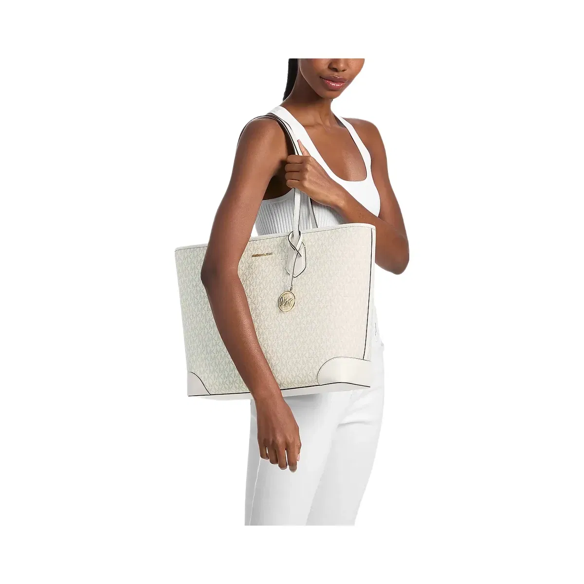 Michael Kors Eva Large Signature Logo Tote Bag Lt Crm Multi