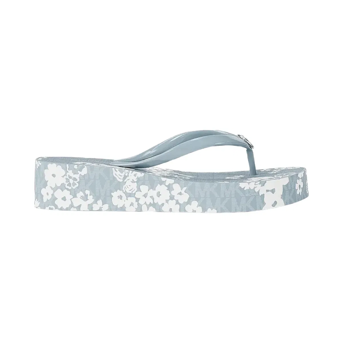 Michael Kors Bedford Printed Signature Logo Flip Flop Pale Ocean