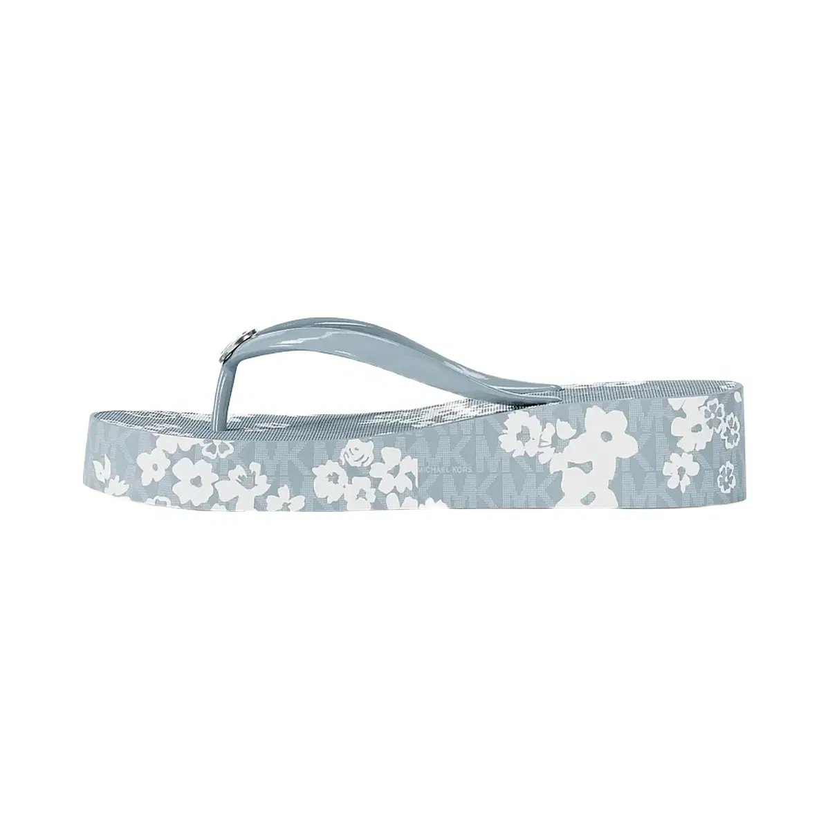 Michael Kors Bedford Printed Signature Logo Flip Flop Pale Ocean