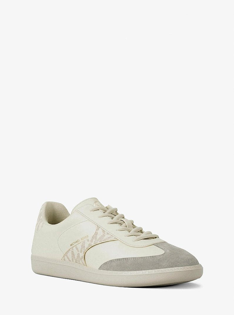 Michael Kors Sammy Mixed-Media Sneaker Cream