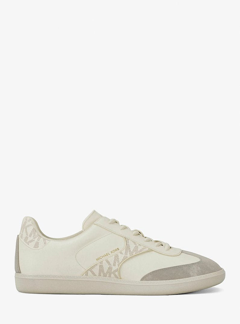 Michael Kors Sammy Mixed-Media Sneaker Cream