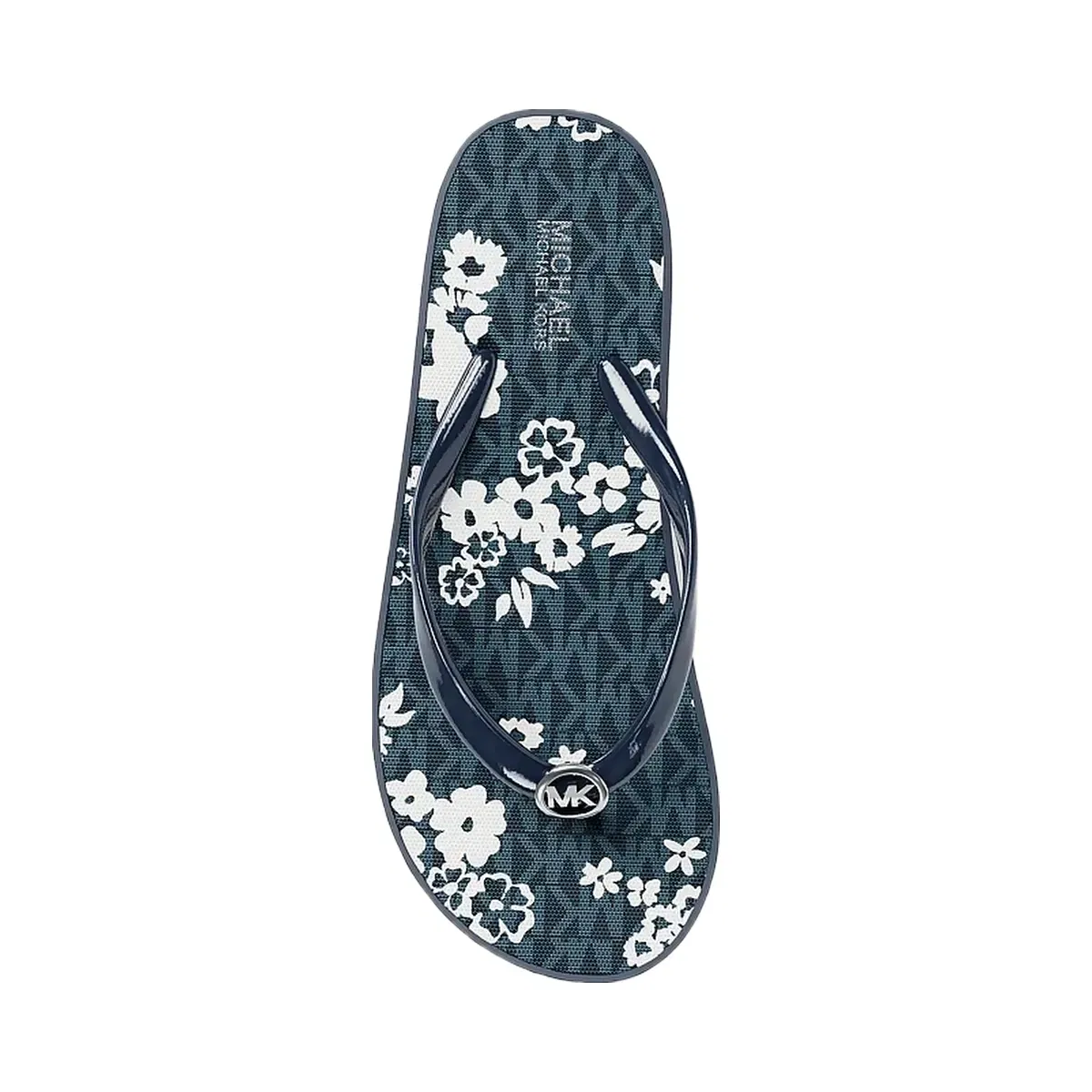 Michael Kors Bedford Printed Signature Logo Flip Flop Navy