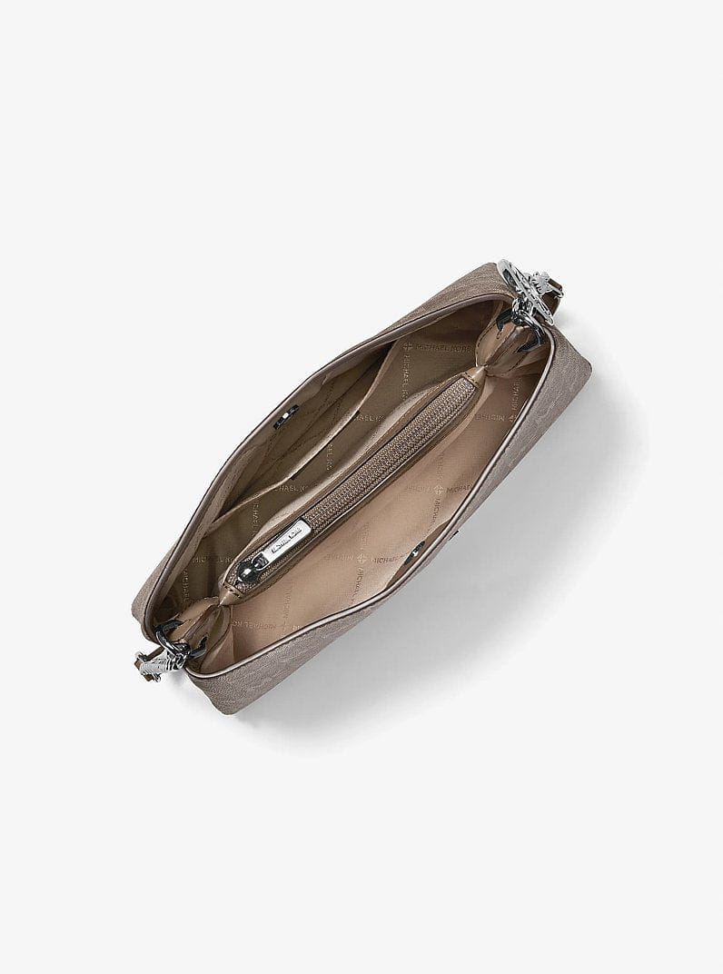 Michael Kors Christina Small Signature Logo Crossbody Bag Mushroom