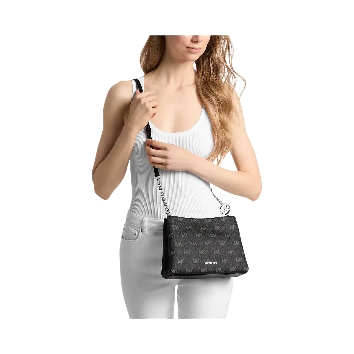Michael Kors Christina Small Signature Logo Crossbody Bag Black