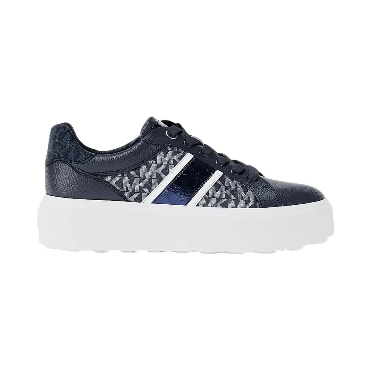 Michael Kors Romey Signature Logo Stripe Platform Sneaker Navy
