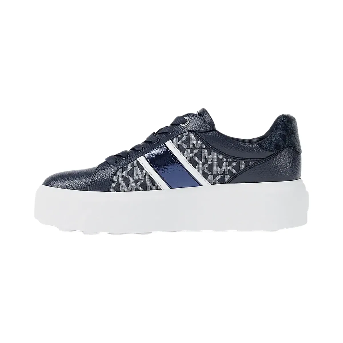Michael Kors Romey Signature Logo Stripe Platform Sneaker Navy