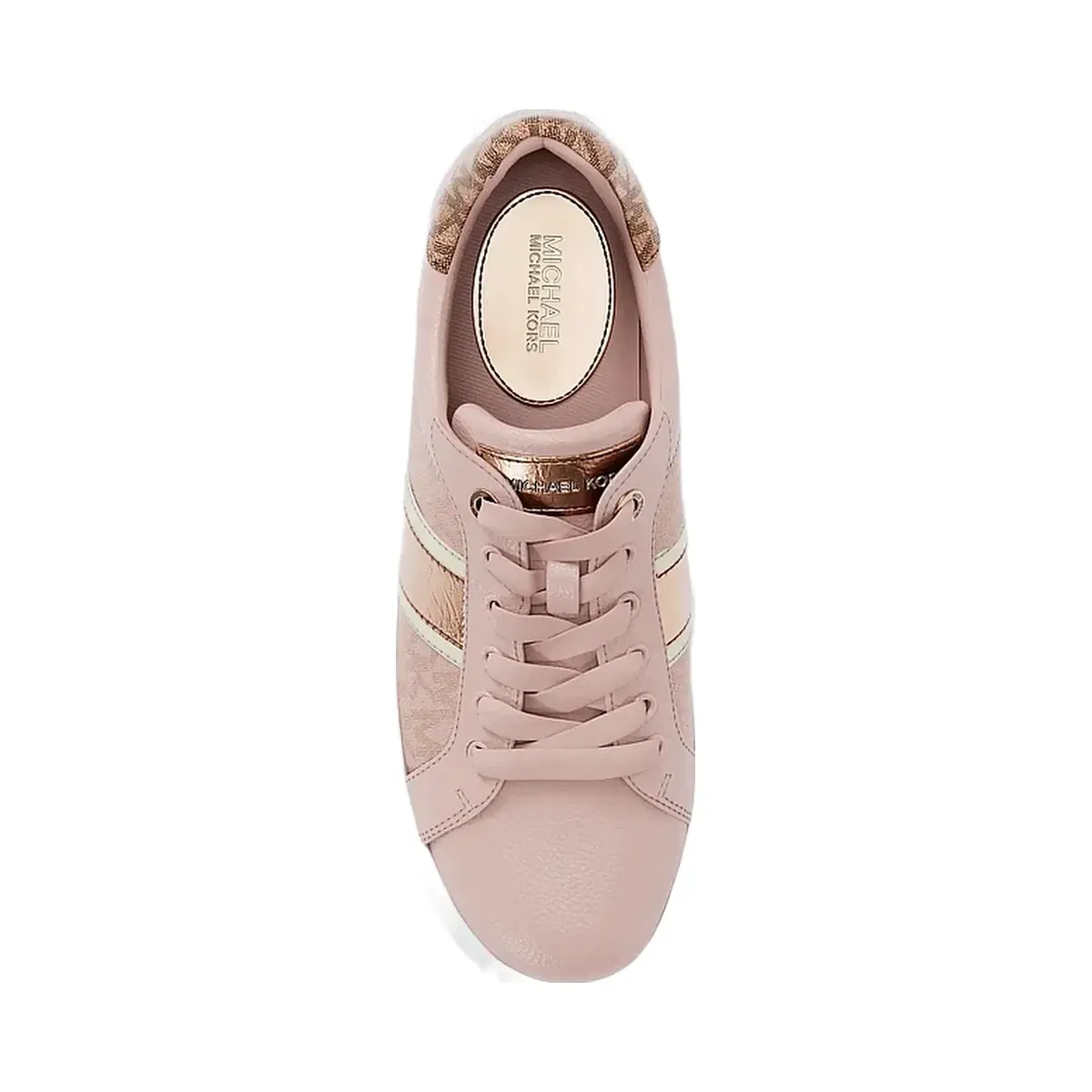 Michael Kors Romey Signature Logo Stripe Platform Sneaker Powder Blush
