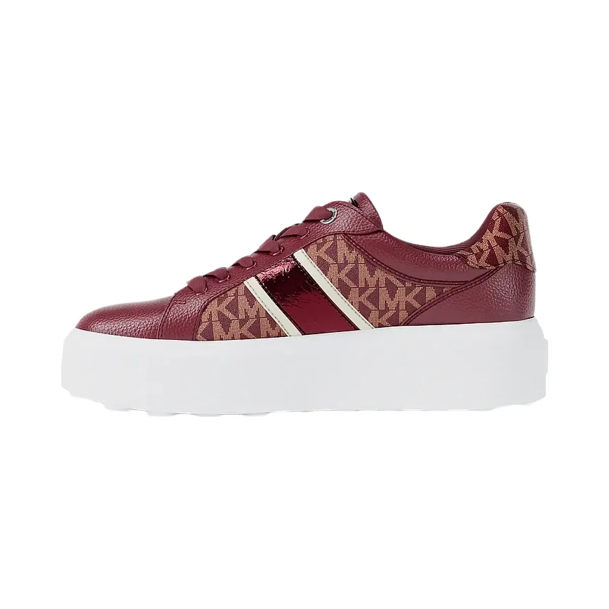 Michael Kors Romey Signature Logo Stripe Platform Sneaker Cherry