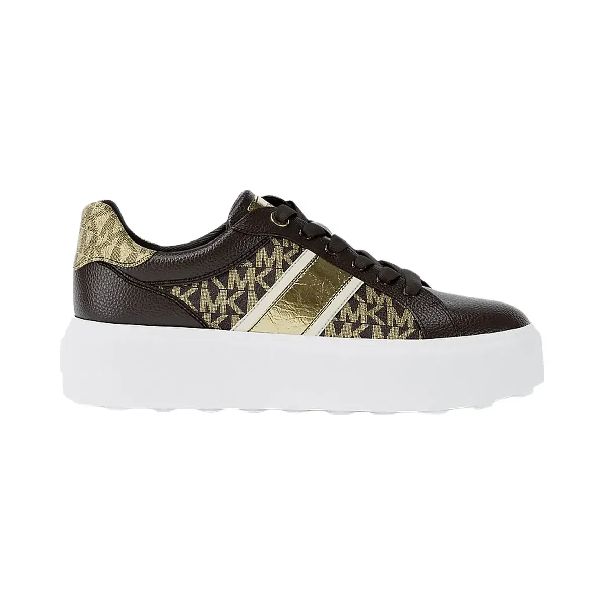 Michael Kors Romey Signature Logo Stripe Platform Sneaker Brown