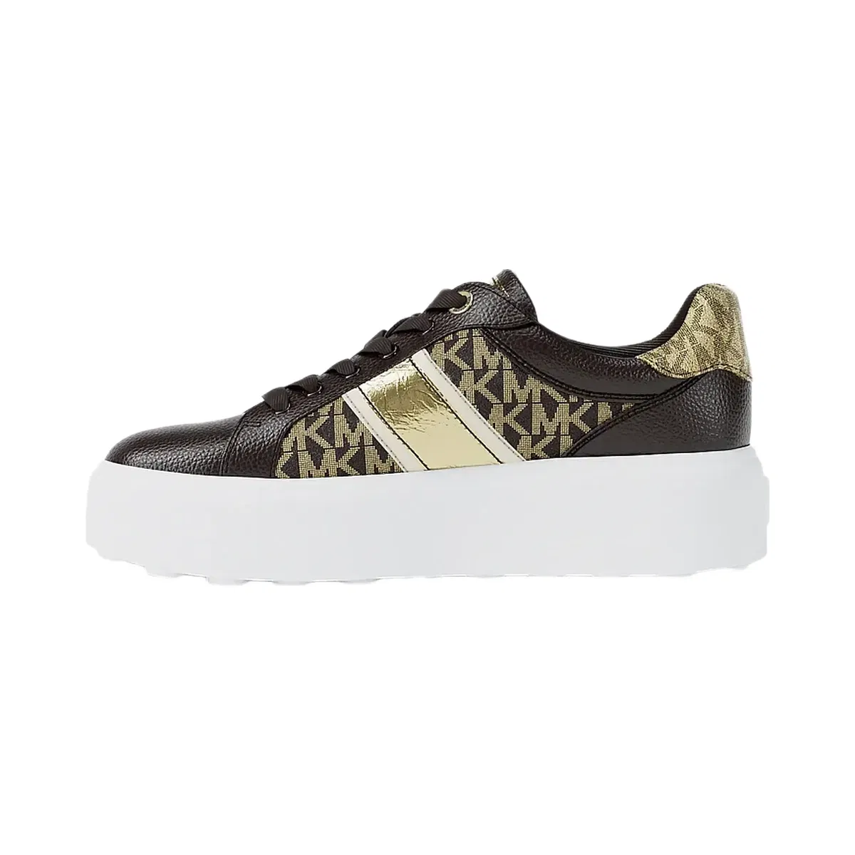 Michael Kors Romey Signature Logo Stripe Platform Sneaker Brown