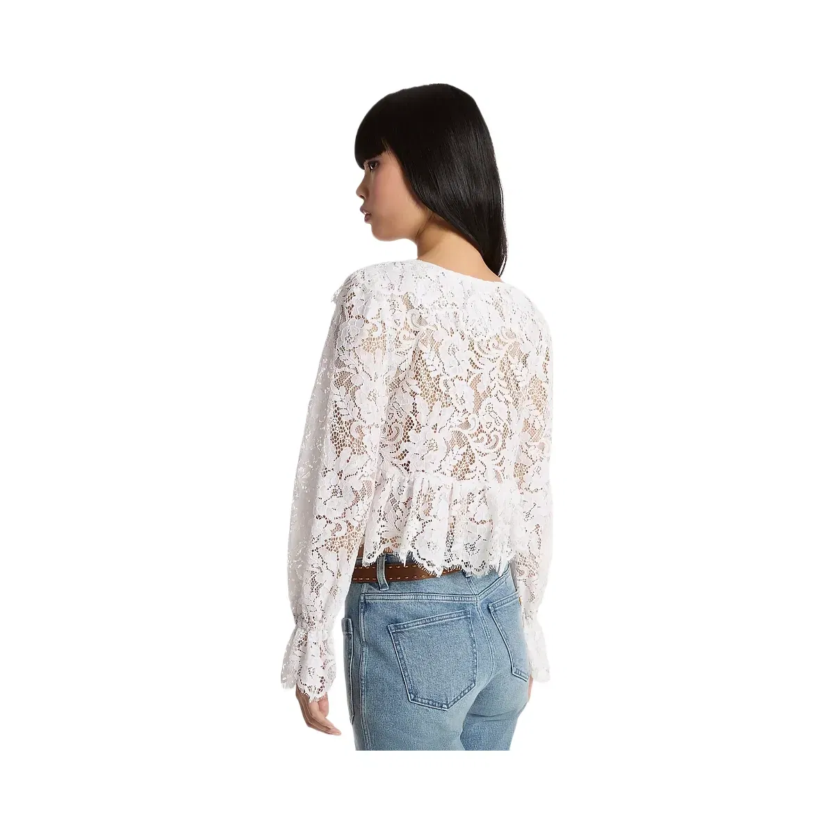 Michael Kors Corded Floral Lace Blouse White