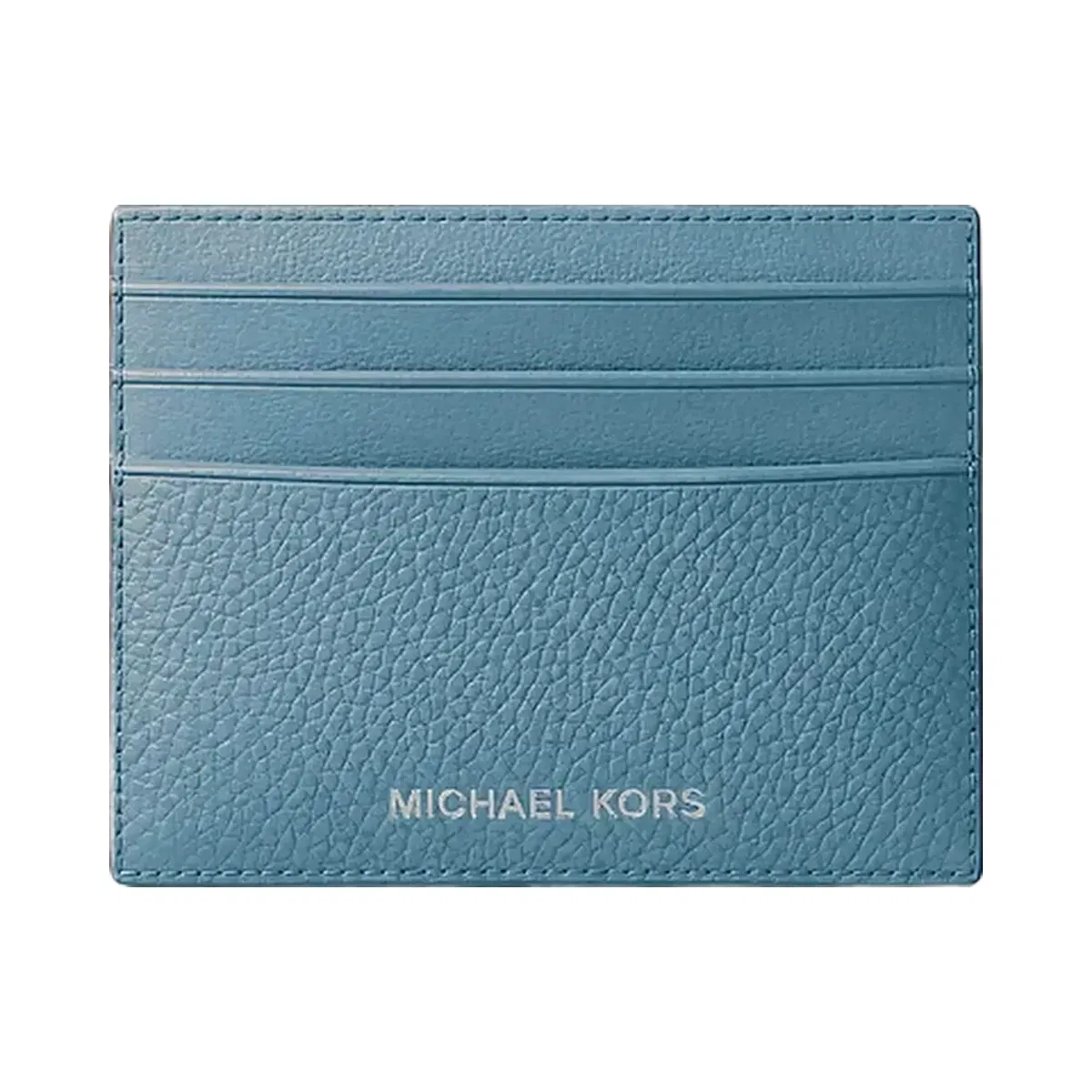 Michael Kors Cooper Pebbled Leather Card Case Denim