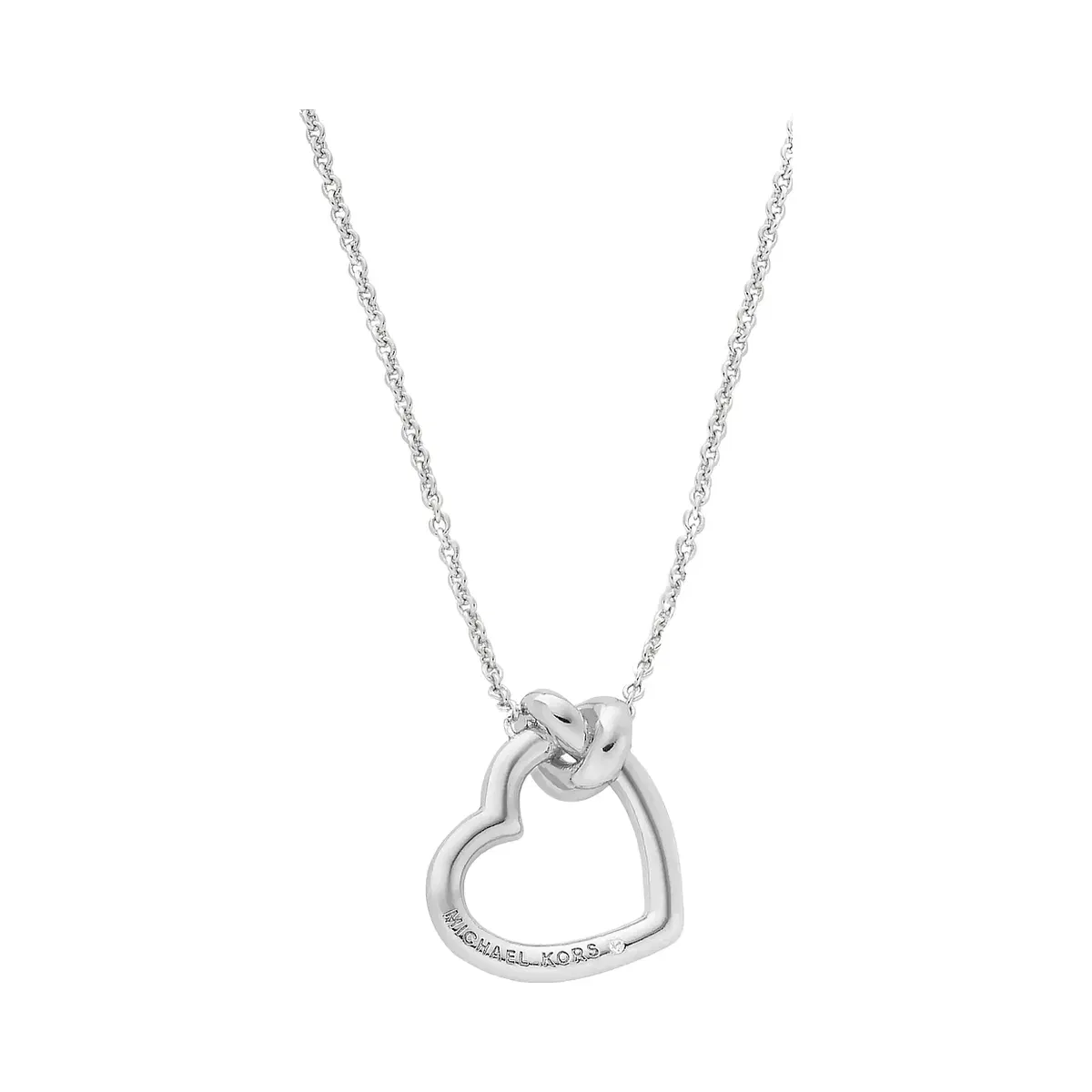 Michael Kors Knotted Heart Necklace Silver