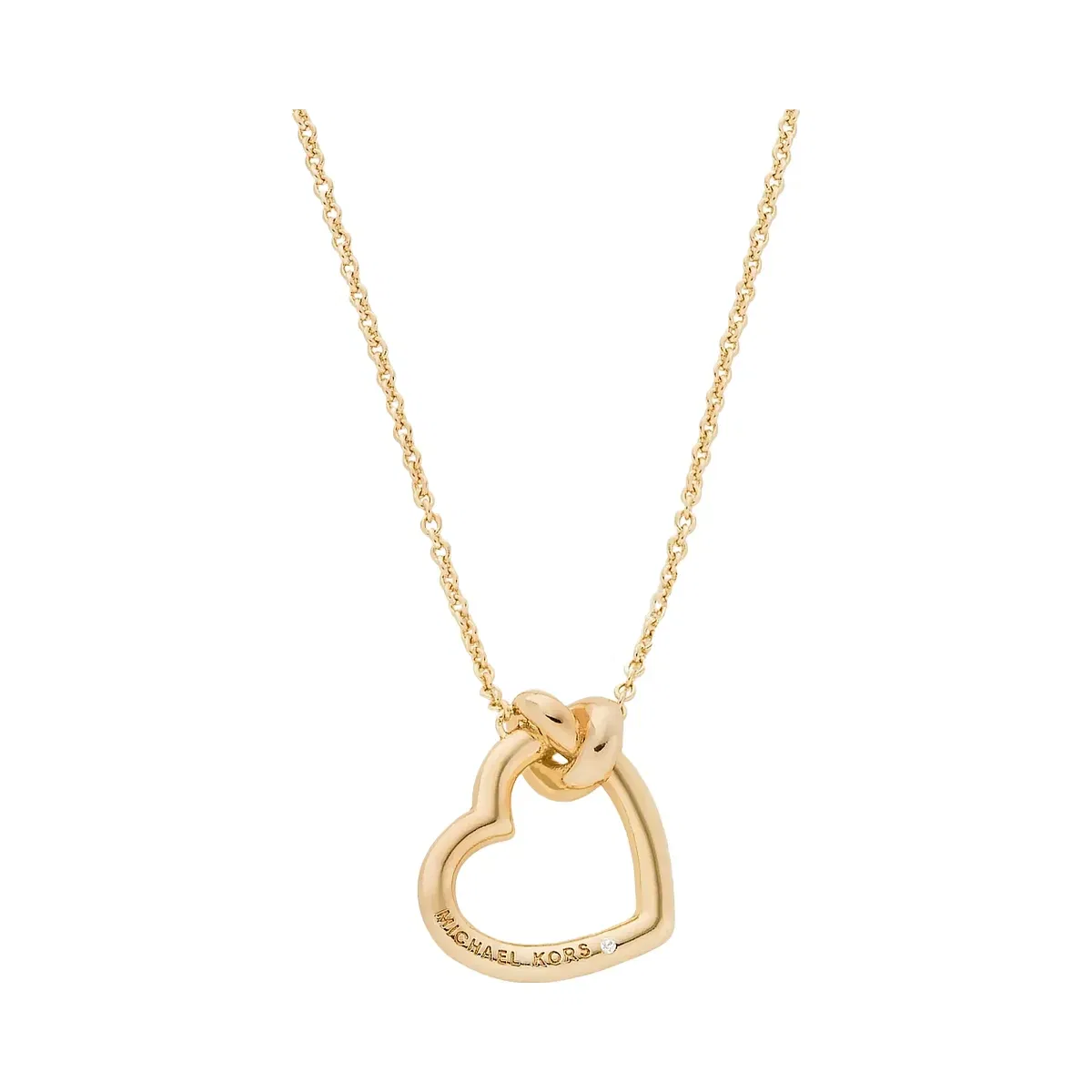 Michael Kors Knotted Heart Necklace Gold