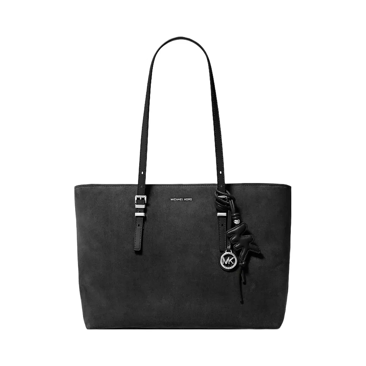 Michael Kors Puffy Logo Leather Bag Charm Black