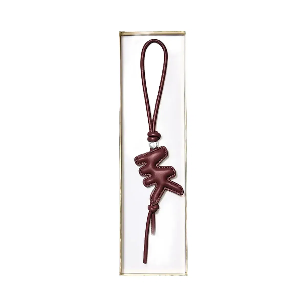 Michael Kors Puffy Logo Leather Bag Charm Oxblood